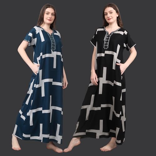 Image of Women's Alpine Floral Print Maxi Night Gown