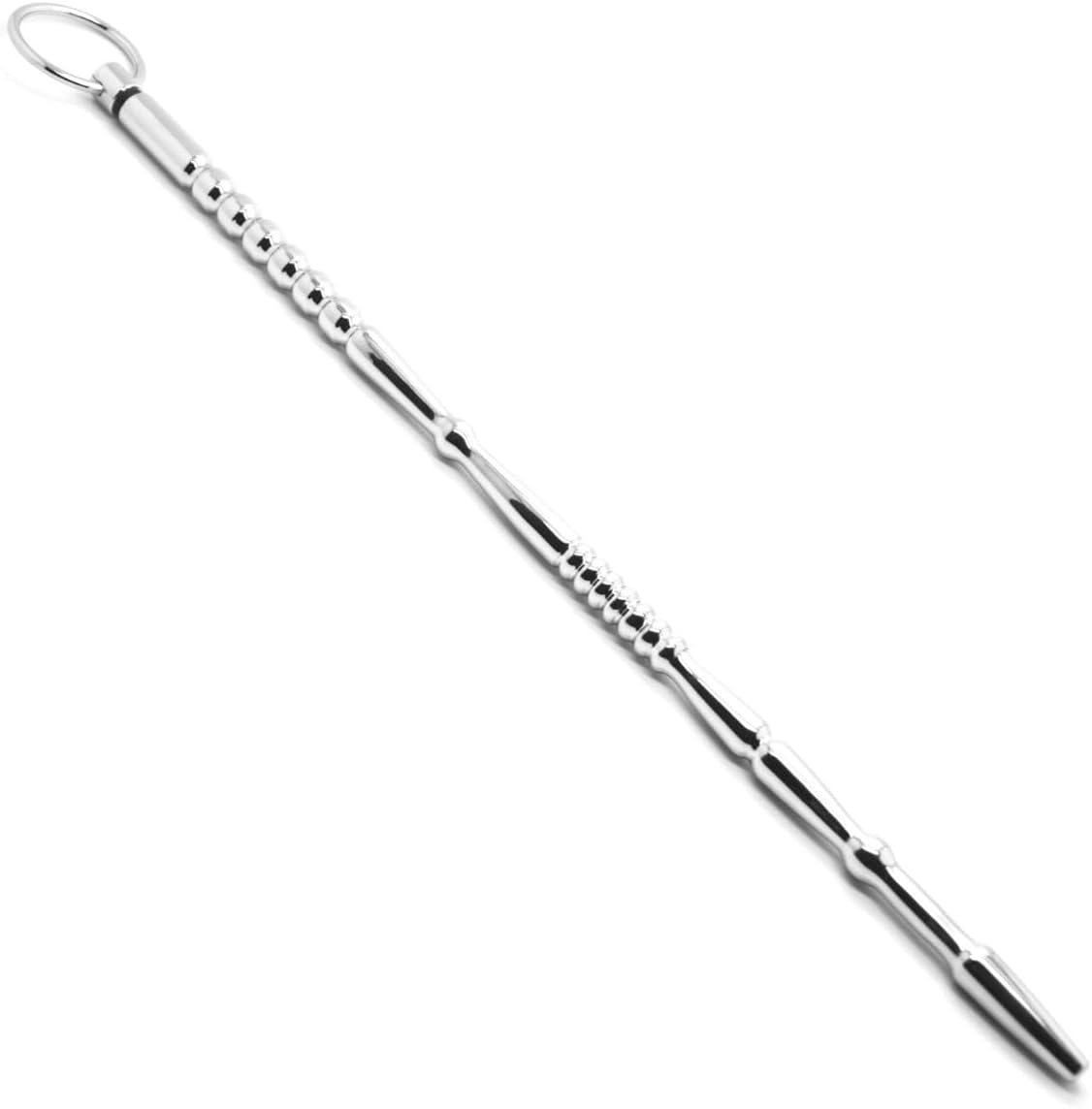 Cum Through Stepping Ribbed Sound, 316L Surgical Steel Urethral Sounding for Men (12mm)