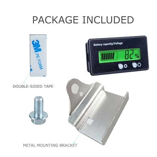 Image of Battery Monitor with Bracket DC 12V 24V 36V 48V 60V 72V 84V Car Motorcycle Golf Cart Battery Voltage Meter Digital Capacity Indicator Gauge Voltmeter Testers for Acid & Lithium ion Ba-ttery