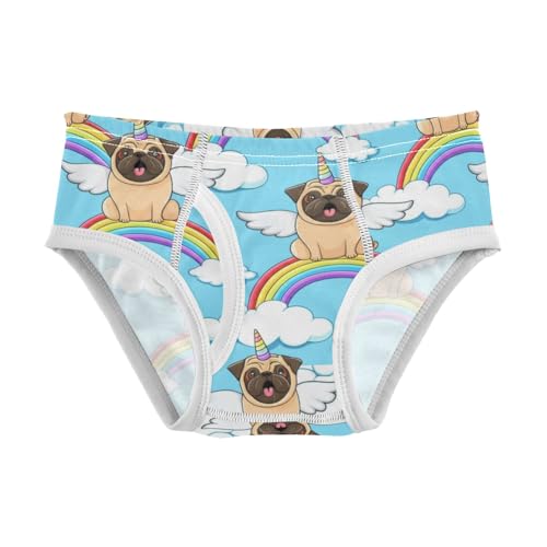 ODAWA Cute Pug RainbowUnicorn Cotton Underwear, Tag-Free Comfort Boys Underwear 2T