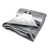 2m 3m 4m 5m 6m 8m 荷台シート 軽トラック ターポリンシート 防水 極厚 固定用ゴムバンド付き トラックシート 日焼け防止 耐凍性 耐候性 四角加固 グリーン 耐久性 防水 防風防塵防雨, 耐水 UVシート 台 6x8m 銀