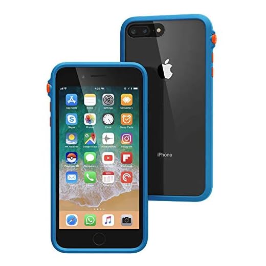 Catalyst iPhone 8 Plus Case Shock Proof Impact Protection, with Wrist Strap Lanyard Rugged Apple Phone case [Fits iPhone 7 Plus, Wireless Charging, Drop Protective, Mute Switch - Blueridge/Sunset