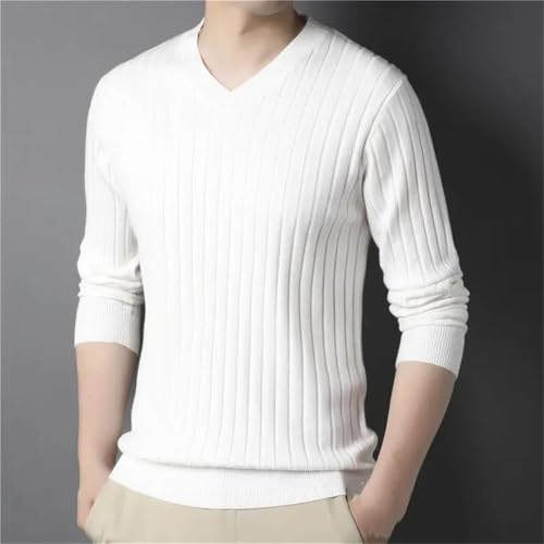 Men's V-Neck Long Sleeve Pullover Winter Fashion Knitted Casual All-Match Simple Korean Style Top2