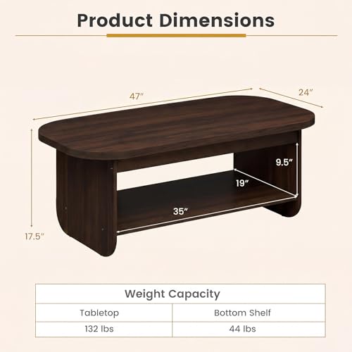 Giantex Oval Coffee Table 47