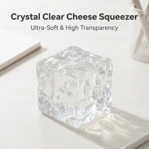 Handmade DIY Coconut Oil Squishy Ball Stress Relief Toy, Super Soft Moldable TPR Sensory Squeeze Ball, Jelly Sensation Decompression Fidget Toy for Adults, Desk Relaxing Toy (Transparent Cheese) - Image 2
