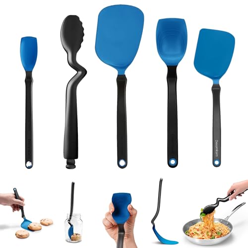 Dreamfarm Cooking Utensil Set (Classic Blue) – Tongs with Lock,