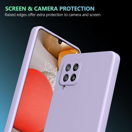 Image of DIZORO Liquid Silicone Case with Microfiber Coushioning Compatible for Samsung Galaxy A12 /M12 /F12 Shockproof Slim Back Cover, Gel Rubber Full Body Protection - Purple