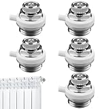 SGZIOO 5 Piezas Purgador Radiador Calefaccion, 1/2' Purgador Automático Radiador, Purgador de Radiadores de Latón Niquelado, Purgadores Radiadores Calefaccion para Sistemas de Calefacción