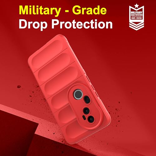 Image of Zapcase Back Case Cover for Vivo T4 Ultra 5G | Compatible for Vivo T4 Ultra 5G Back Cover | Liquid Silicon Magic Case with Camera Protection | Red
