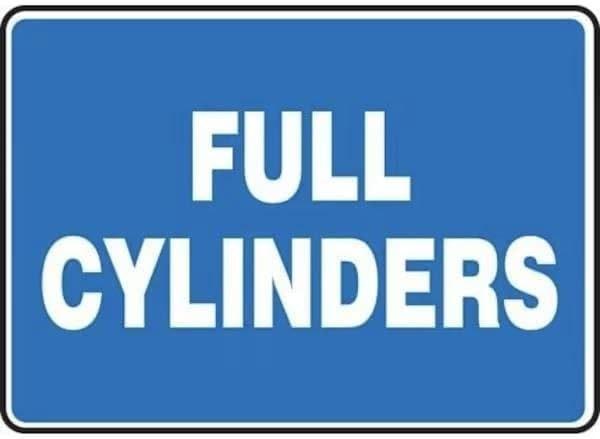 SAFETY SIGN FULL CYLINDERS 7 in X 10 in, Mfr: MCPG600XP-A