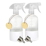 Frosted Glass Spray Bottles with Silicone Sleeve, 16oz Refillable Containers with Mist and Stream Settings for Bath, Beauty, Hair, Plants, Pets(2pack) (white)