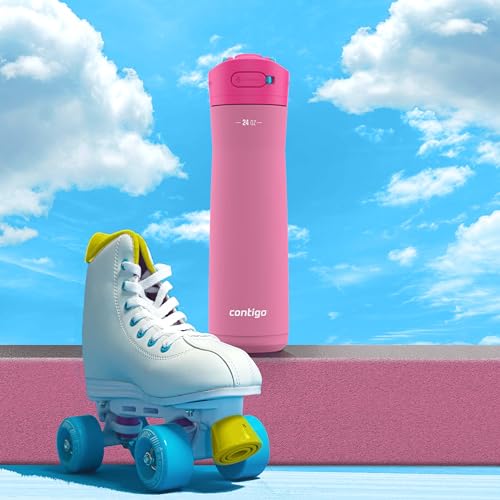Image of Contigo Ashland Chill 2.0 Stainless Steel Water Bottle with AUTOSPOUT Lid, 24 oz, Azalea