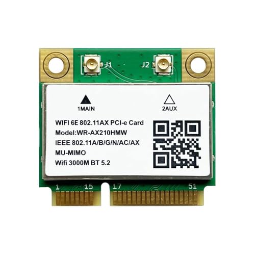 Image of Mini-PCIe Wi-Fi Card for Intel AX210 | Half Mini PCIe Network Card | 2.4 GBP with Bluetooth 5.3 Support | HMC WLAN Replacement Part AX210.HMWG Wi-Fi Card AX210HMW