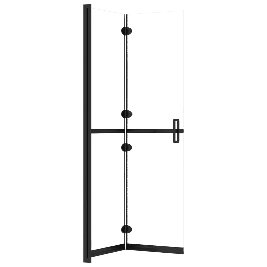 Mampara de ducha plegable de cristal templado transparente, 70 x 190 cm, 5 mm, marco de aluminio, plegable para protección contra salpicaduras, mampara de ducha con asas dobles