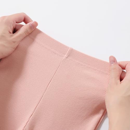 Bafeicao Girls Flare Leggings Kids Yoga Pants Girls Bell Bottoms Extra Wide Waistband Leggings with Bow Embroidery 3 Pack3