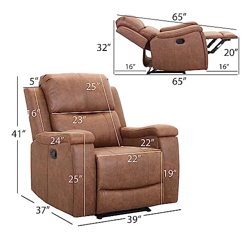 Phoenix Home Leather Recliner Chair, Brown #TOP2