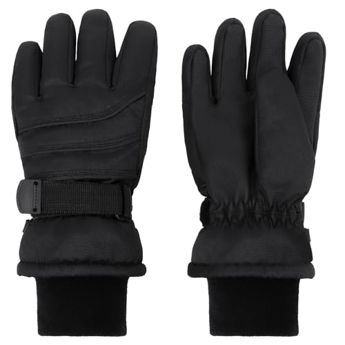 Image of Duoyeree Kids Waterproof Ski Gloves Warm 5-Fingered Winter Accessories for Boys & Girls Aged 4-13.