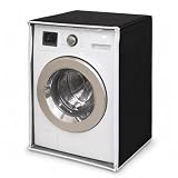 Capa para Máquina Frontal Lava e Seca LG Samsung Electrolux Midea 6Kg 7Kg 8Kg 9Kg 10Kg 11Kg Impermeável Flanelada com Zíper Proteção contra Chuva e Raios UV Preta
