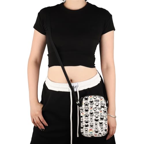 VAMSII Crab Lover Gift Crab Design Crossbody Bag Crab Eating Travel Bag Seafood Lover Gift4