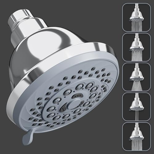 Image of B Backline ABS 5-Function Overhead Shower,Multifunction Shower Head, Without Arm, 4 Inch Shower Head (Chrome Finish)