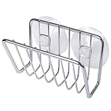 Toplife Kitchen Sink Suction Holder for Sponges, Scrubbers, Soap (Silver)