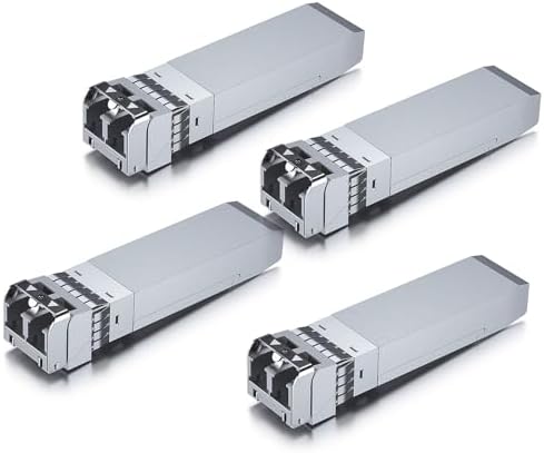 10Gtek 10GBase-SR SFP+ LC Transceiver, 10G 850nm Multimode SFP Module, up to 300 Meters, for Cisco SFP-10G-SR, Meraki MA-SFP-10GB-SR, Ubiquiti UniFi UF-MM-10G, Fortinet, Mikrotik and More, Pack of 4