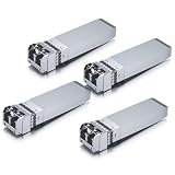 10Gtek 4-Pièces 10Gb SFP+ SR Multimode Module, 10GBase-SR LC Transceiver Compatible pour Cisco SFP-10G-SR, Meraki MA-SFP-10GB-SR, Mikrotik, Ubiquiti, Netgear, Zyxel, Qnap, D-Link, Open Switch