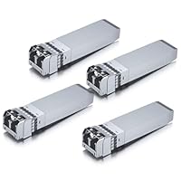 10Gtek 4-Stück 10Gb SFP+ SR Multimode Modul, 10GBase-SR LC Transceiver Kompatibel für Cisco SFP-10G-SR, Meraki, Mikrotik, Ubiquiti UniFi, Netgear, Zyxel, D-Link, TP-Link, Open Switch