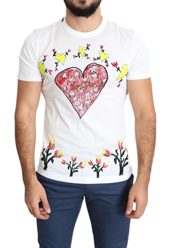 Dolce & Gabbana White Saint Valentine Print Cotton Men T-shirt IT44 | XS