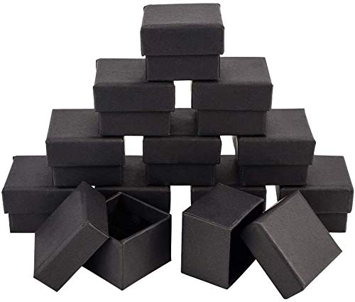 nbeads ギフトボックス 20個セット 4.5x4.5x3cm アクセサリー ラッピング ラッピングボックス 正方形 箱 パッケージ プレゼント 長方形 包装 贈り物 ブラック