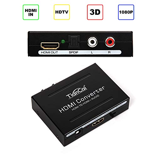 tiancai convertidor HDMI a HDMI Extractor de Audio SPDIF/Optical 5.1u00a0CH vídeo RCA 2.1u00a0ch Pass compatible con 3d 1080p para Apple TV PS3u00a0Xbox one Blu-ray HD DVD SKY HD Home Cine