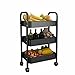 3-poziomowy wózek na kółkach, metalowy wózek do przechowywania z zamykanymi kółkami, mobilny stojak, półki do biura, łazienki, klasy, kuchni, wózek do serwowania, uniwersalny (rozmiar: 3 warstwy, kolor: czarny)