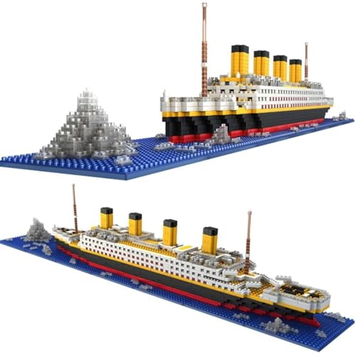 Titanic Model Building Blocks Kit 1860 PCS Titanic Cruise Ship Building Set Micro Mini Bricks Titanic Boat Toy Gift for Adults Not Compatible with Creator Expert 10294
