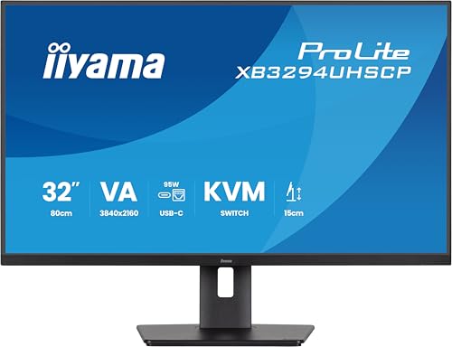 Image of iiyama XB3294UHSCP-B1-31.5 inch, IPS, 3840x2160 /60Hz, 2H1DPType-C, PD95W .KVM HAS