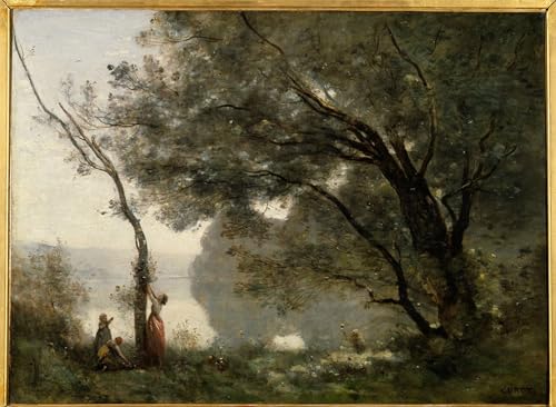 Peinture Poster Affiche Décorative Souvenir de Mortefontaine par Corot 60x90cm