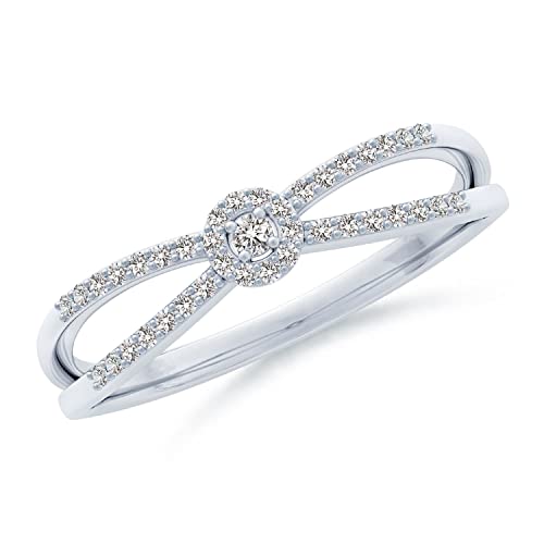 Angara Natural Diamond Ring for Women | Round Diamond Halo Ring in 14K Solid Gold/Sterling Silver/Platinum2