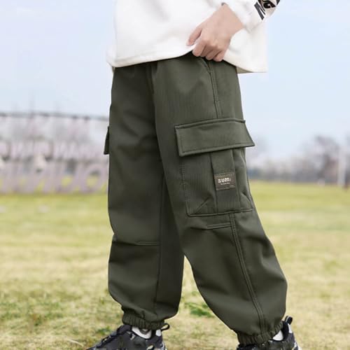 Boys Baggy Harem Joggers Lightweight Fall Fashion Waterproof Elastic Waist Work Cargo Pants Casual Sports Sweatpants2