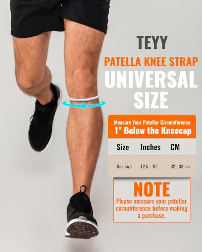 Image of teyy 2PCS Patellar Tendon Support Strap for Knee Pain Relief (White) | Silicone patella band for women and men keen bands for basketball, running,tennis,soccer and hiking,includes storage bag