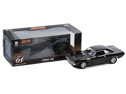 Modelo a escala 1:18 Plymouth Barracuda John Wick 2023 miniatura 2