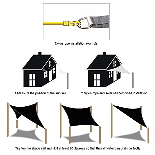 Voiles solaires imperméables sans perçage pour ombrager un balcon - 5