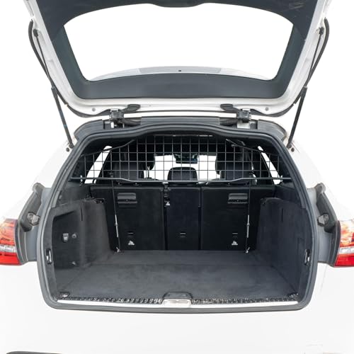 Travall Hundegitter für Mercedes-Benz C-Class (2014-2021) Fahrzeugspezifisches Hundegitter, Kofferraumschutz für Hundetransport, Gepäckschutz, Robustes Stahlnetz Auto Hundesperre