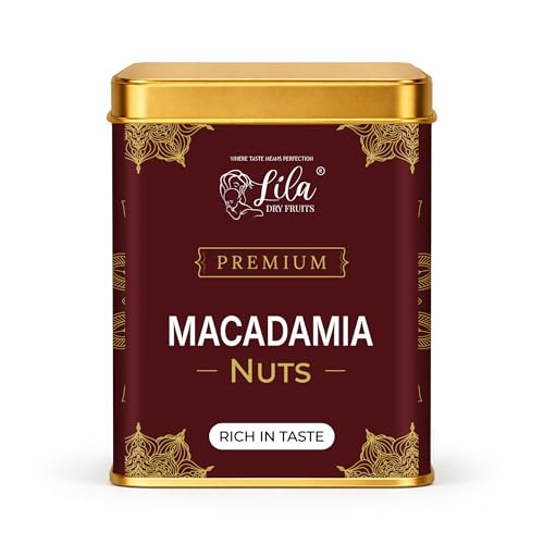 Image of LILA DRY FRUITS Macadamia Nuts 275 Grams Whole Crunchy Buttery Taste Healthy Snack Rich in Fiber Protein Energy Boosting Nut for Daily Diet Keto Friendly Dry Fruit Snack Perfect for Gifting