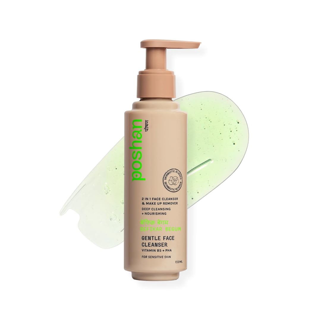 POSHAN Befikar Begum Gentle Face Cleanser | For All Skin Types | Dermatologist-Tested for Sensitive Skin | Foaming Gel with PHA, Probiotics & Indian Superfoods | 150ml | Unisex-image-38