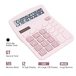 Cute Pink Desktop Calculator with Big Buttons, Dual Power Source, Solar and Battery, Large Display Screen - Perfect for Office, Teachers, and Students (Pink) - Image 4
