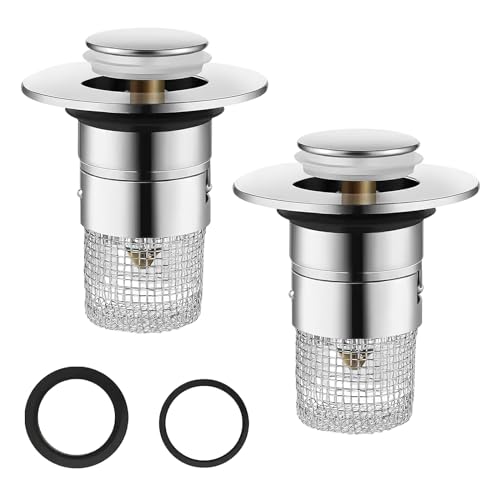 KQDRAVINE Tapón universal para lavabo con colador, 34-40 mm, para lavabo y bañera