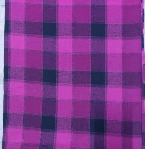 Image of UNSTITCHED WINTER COTSWOOL CHECK FABRIC Men's Shirt Long Kurta Women's Top Kurti,Length-1.70 meter,Width- 58 inch,FREE SIZE