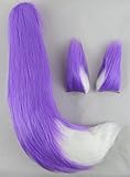 Happylifehere Furry Fox Ears Fox Tail Unisex Adult Fancy Dress Cosplay Costume Halloween Party (25''...