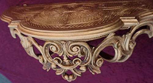 Barokowa konsola ścienna lustrzana półka antyczne ornamenty Cp72 50x20x24 złoty