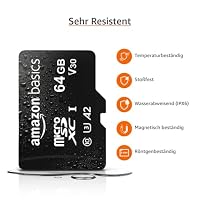Amazon Basics microSDXC-Speicherkarte mit Adapter in voller Größe, A2, U3, Lesegeschwindigkeit bis zu 100 MB/s, 64 GB, Schwarz (2er-Pack) – Ansicht 4