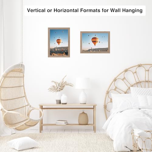 Image of JCJMY 8x13 Picture Frame Rustic Brown for Wall Hanging or Tabletop, Wall Mounting Horizontally or Vertically, 8 x 13 Wall Gallery Poster Photo Frame with Shatter Resistant Plexiglass, Rustic Brown